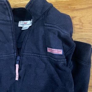 navy blue VV quarter zip